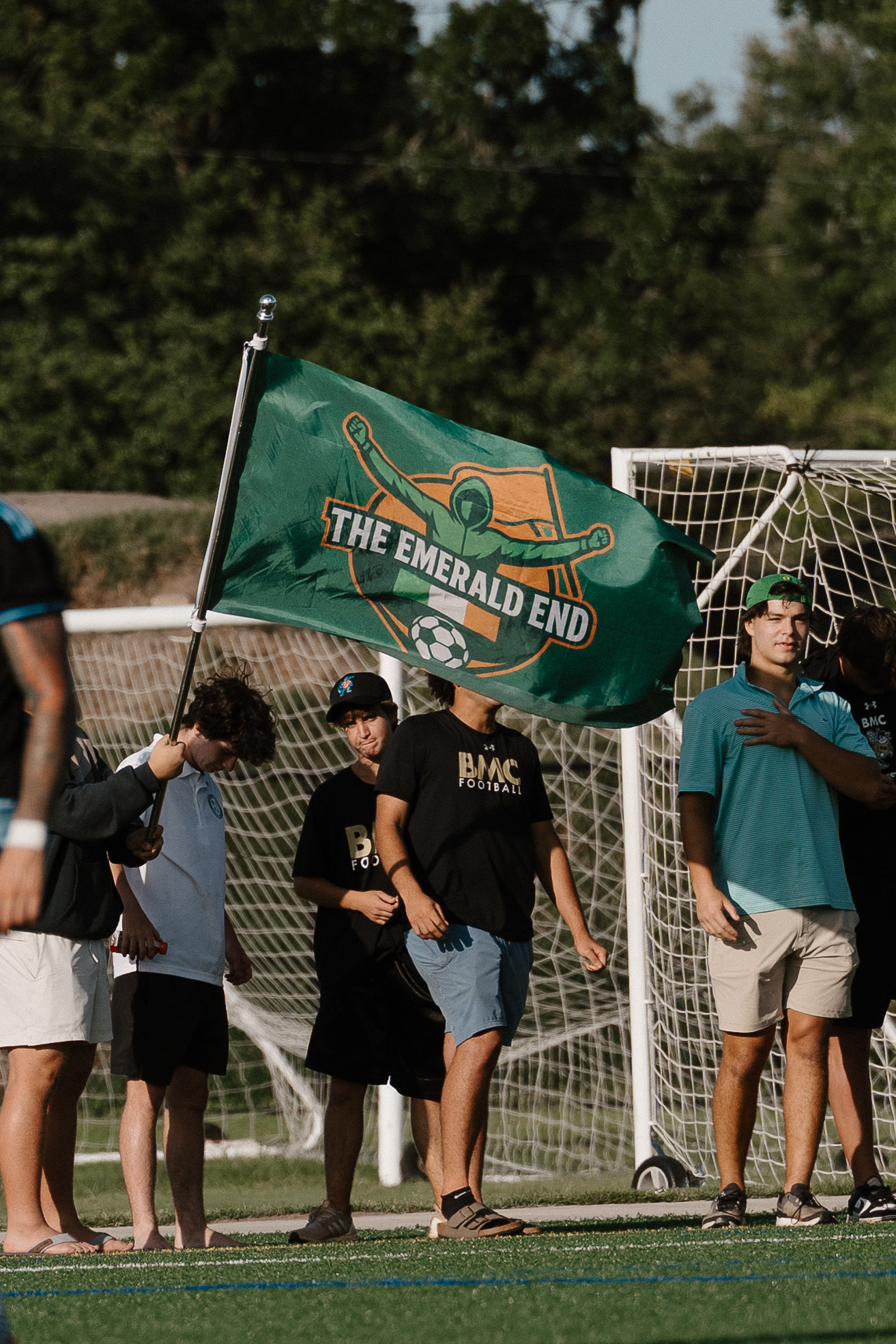 The Emerald End supporters flag